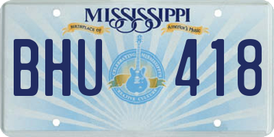 MS license plate BHU418