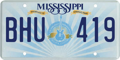 MS license plate BHU419