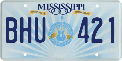 MS license plate BHU421