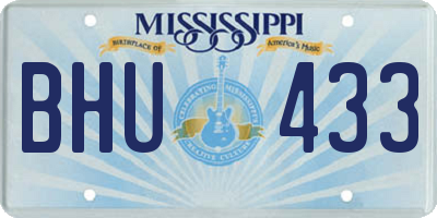 MS license plate BHU433