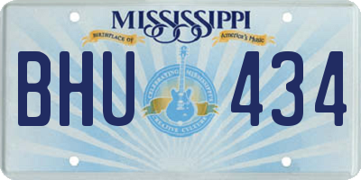 MS license plate BHU434