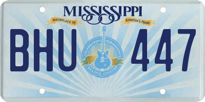 MS license plate BHU447