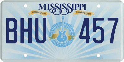 MS license plate BHU457