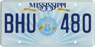 MS license plate BHU480