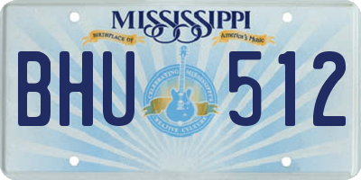MS license plate BHU512