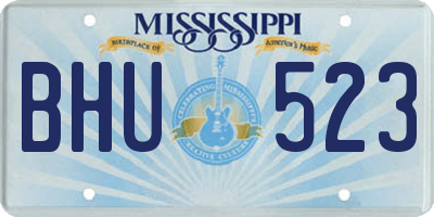 MS license plate BHU523