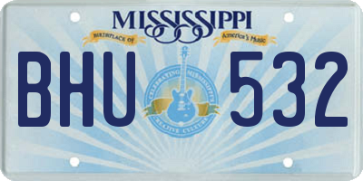 MS license plate BHU532