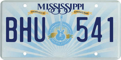 MS license plate BHU541
