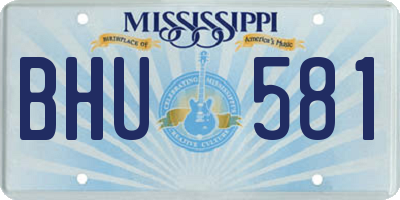 MS license plate BHU581