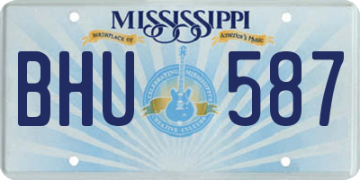 MS license plate BHU587