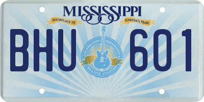 MS license plate BHU601