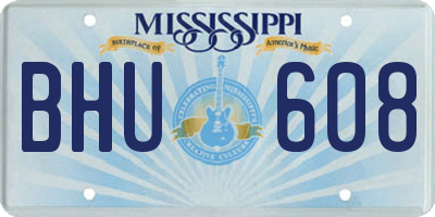 MS license plate BHU608