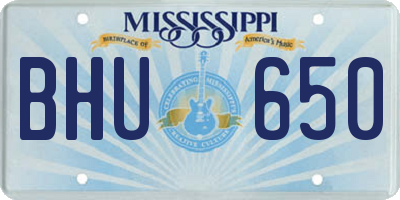 MS license plate BHU650