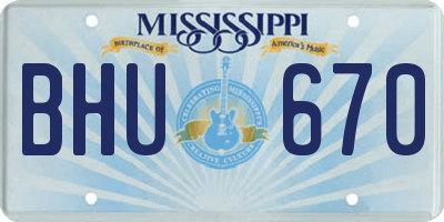MS license plate BHU670