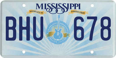 MS license plate BHU678