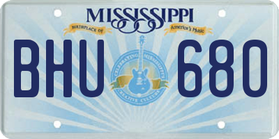 MS license plate BHU680