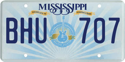 MS license plate BHU707