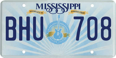 MS license plate BHU708