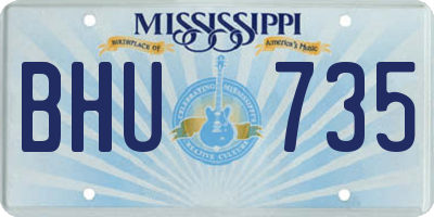 MS license plate BHU735
