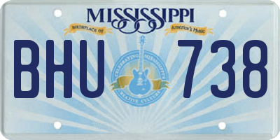 MS license plate BHU738
