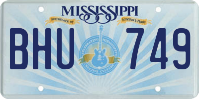 MS license plate BHU749