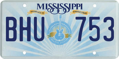MS license plate BHU753