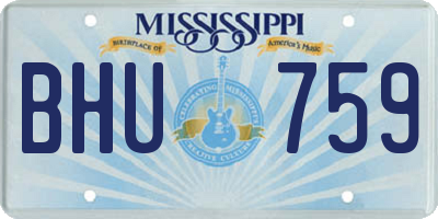 MS license plate BHU759