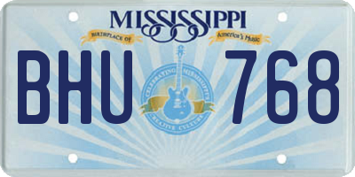 MS license plate BHU768