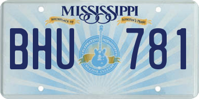 MS license plate BHU781