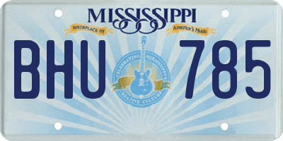 MS license plate BHU785
