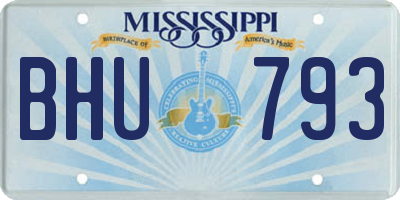 MS license plate BHU793