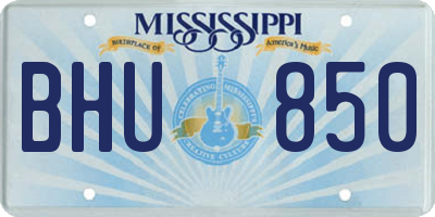 MS license plate BHU850