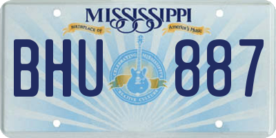 MS license plate BHU887