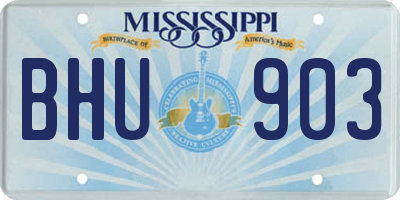 MS license plate BHU903
