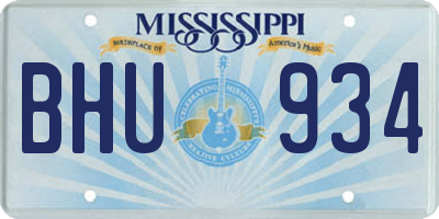 MS license plate BHU934