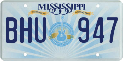 MS license plate BHU947