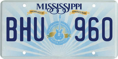 MS license plate BHU960