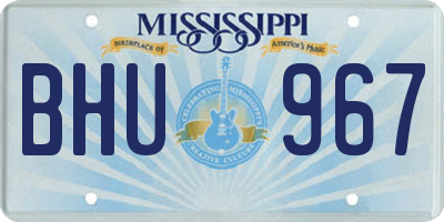 MS license plate BHU967