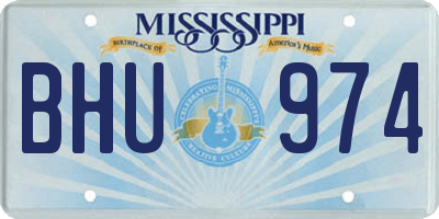 MS license plate BHU974