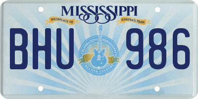 MS license plate BHU986