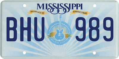 MS license plate BHU989