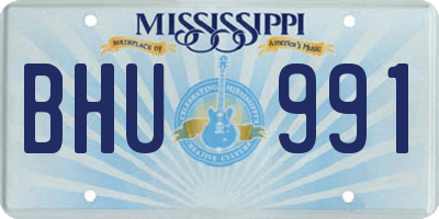 MS license plate BHU991