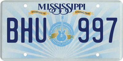 MS license plate BHU997