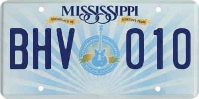 MS license plate BHV010