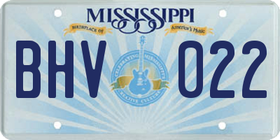 MS license plate BHV022