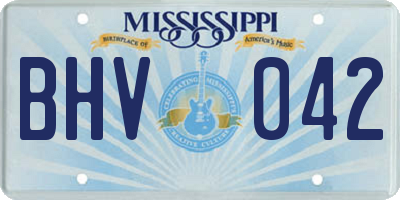 MS license plate BHV042