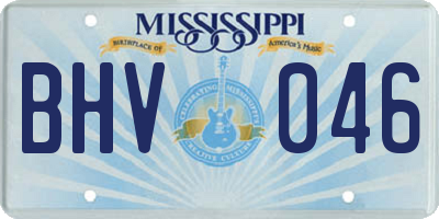 MS license plate BHV046