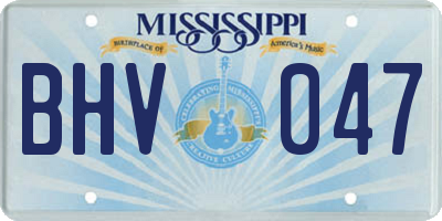 MS license plate BHV047