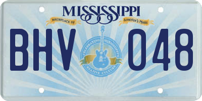 MS license plate BHV048