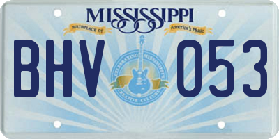 MS license plate BHV053